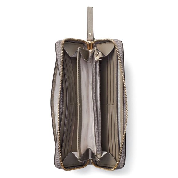 New Kate Spade Laurel Way Neda Large Wallet Saffiano Leather Thunder Cloud - Picture 3 of 3